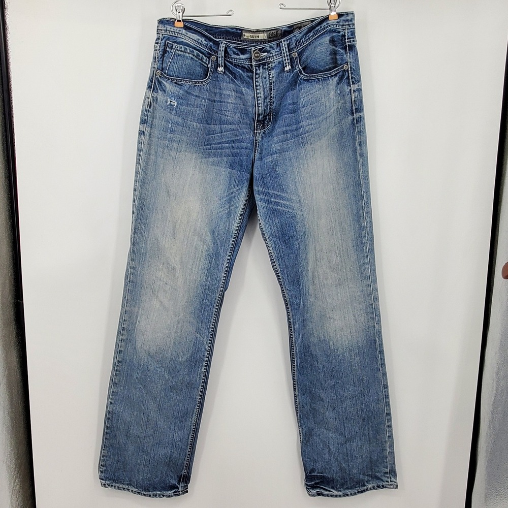 BKE Seth Straight Leg Jeans Mens 38XL Medium Wash Blue Cotton Western Work